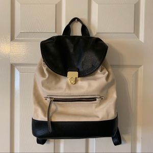 Neiman Marcus black and off white backpack